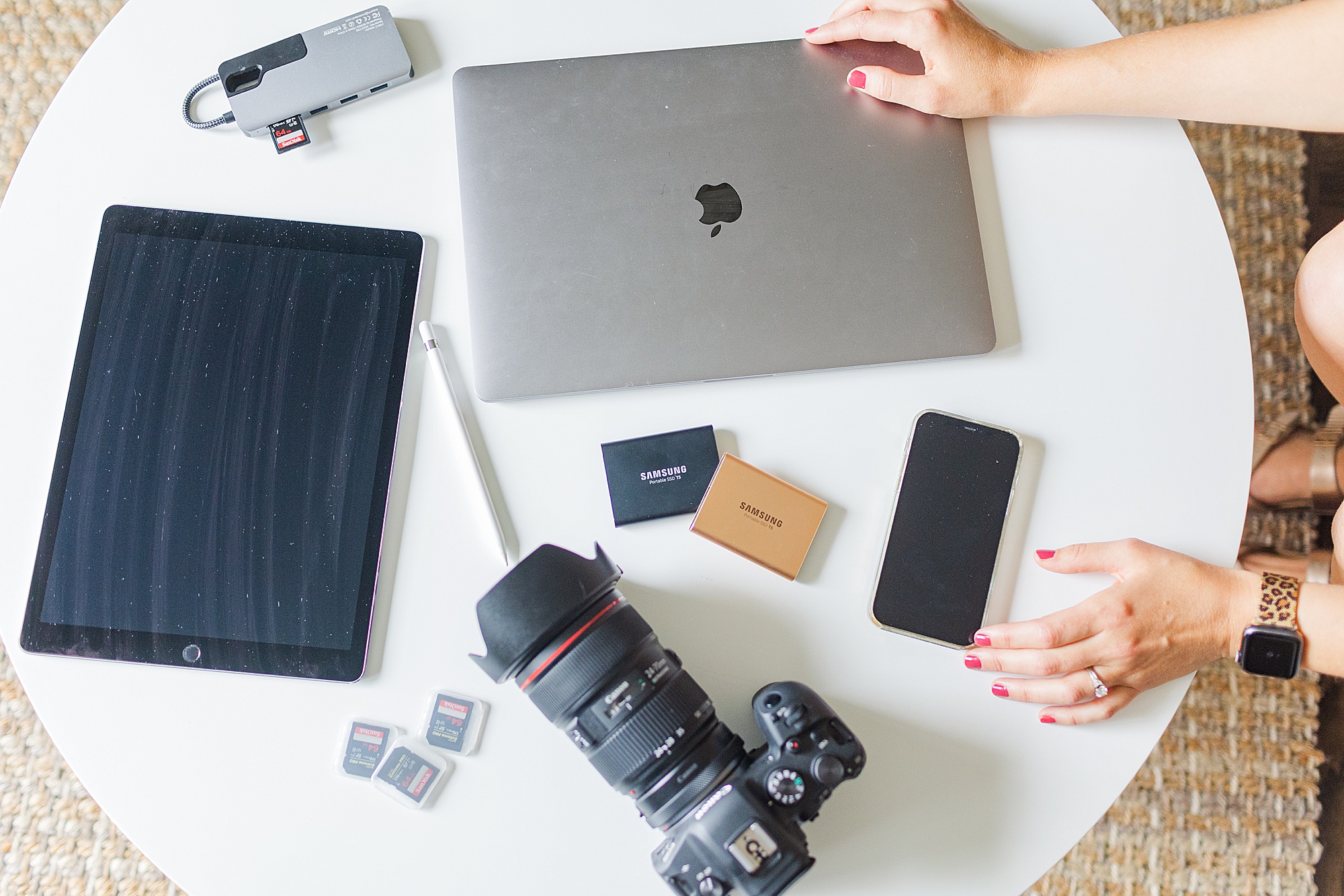 flat lay for photographer during branding session