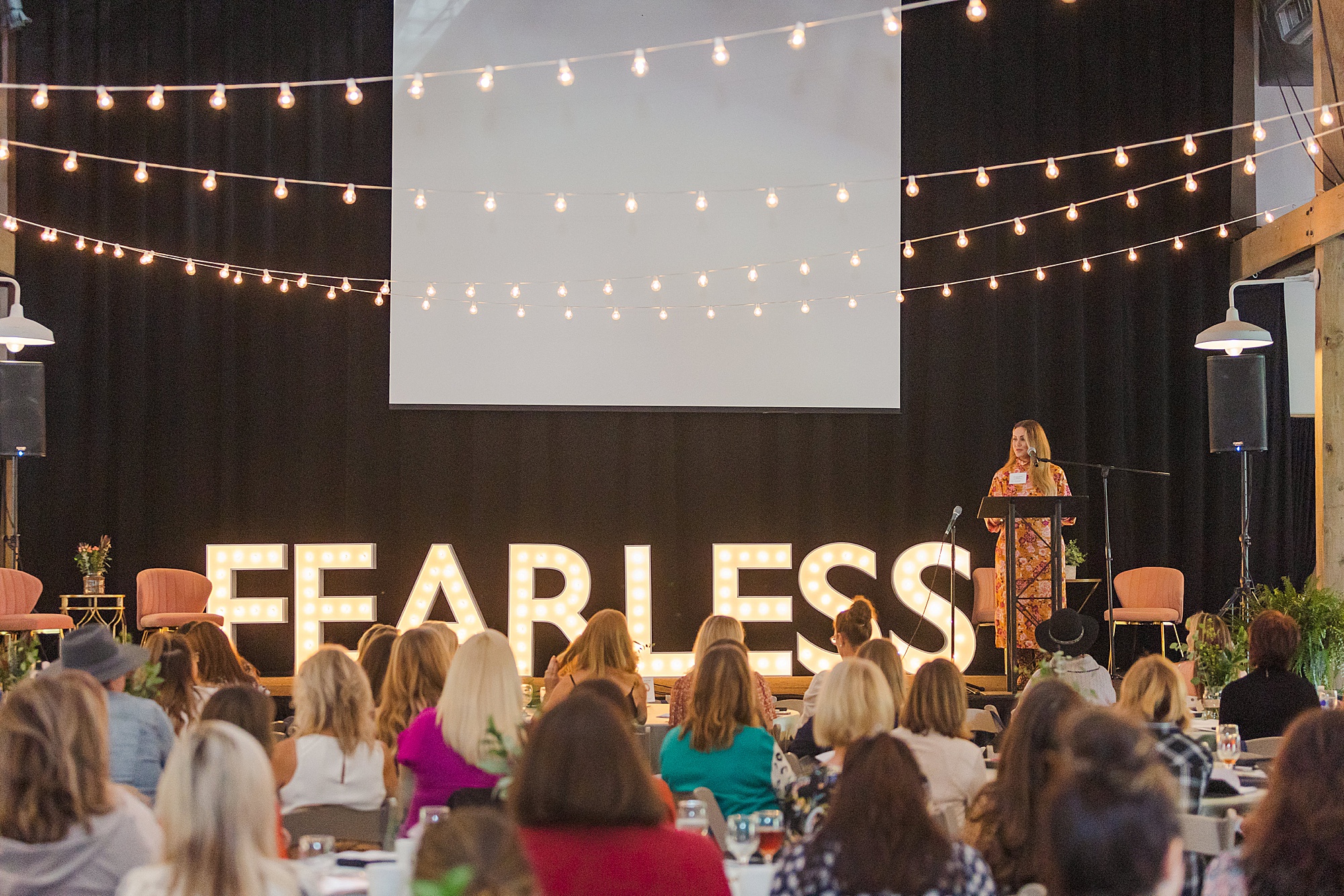 keynote speaker presents during Tennessee Women Connect Live Event
