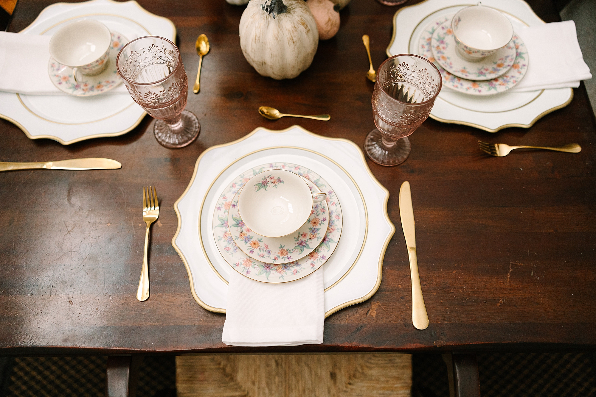 place setting for fall tea party in Tennessee