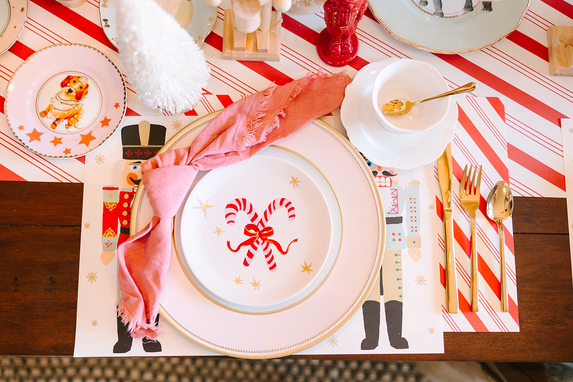 place setting for Nutcracker inspired tea party with Pretty Lovely Tea