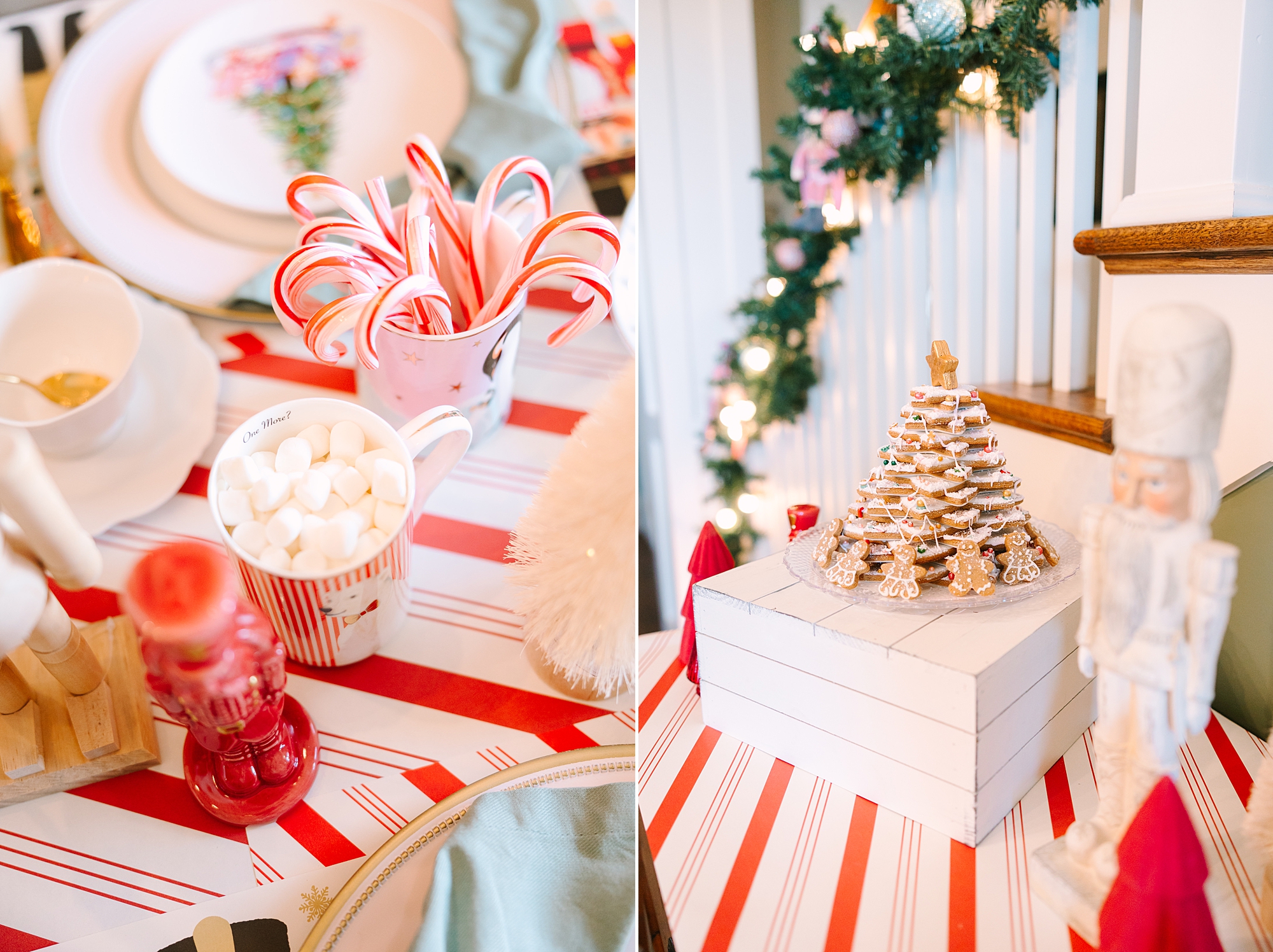 candy cane and cookie tree details for Nutcracker inspired tea party with Pretty Lovely Tea