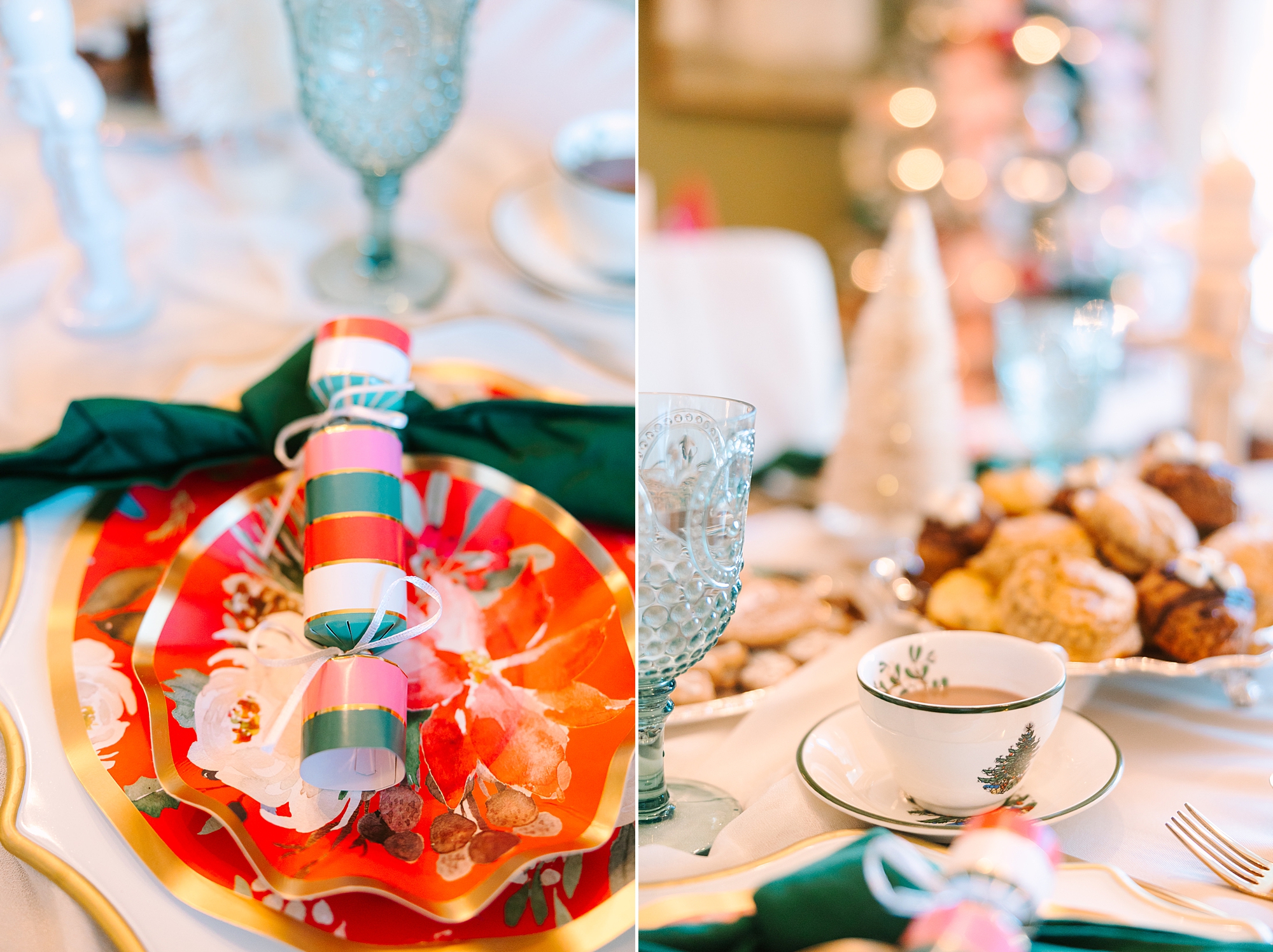 Nutcracker inspired tea party with Pretty Lovely Tea place settings with poppers