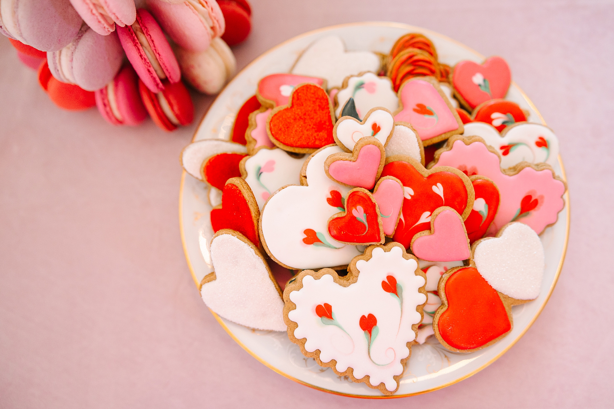 heart shaped pink and red cookies for tea in Franklin TN