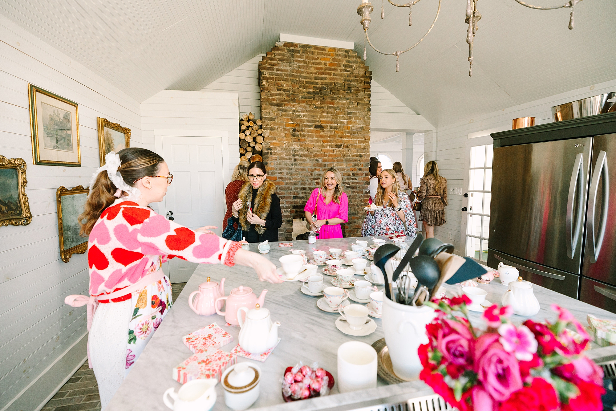 women mingled during Galentine's Day Tea hosted by Pretty Lovely Teas