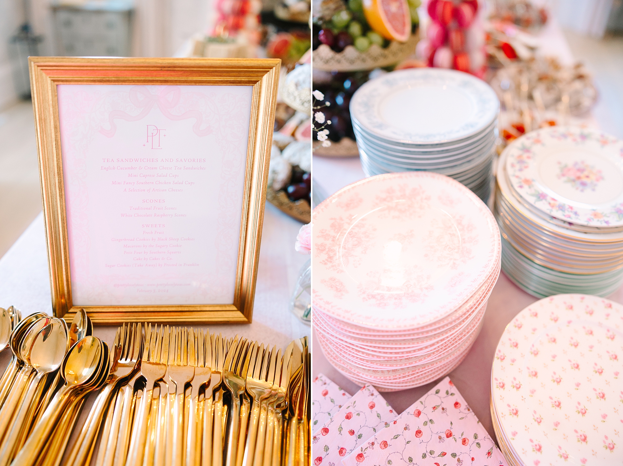 plate and silverware for Galentine's Day Tea hosted by Pretty Lovely Teas
